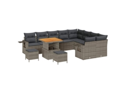 Maison Exclusive - Conjunto De Sofá De Jardim Com Almofada 12 Pcs Cinzeto Vime Pe