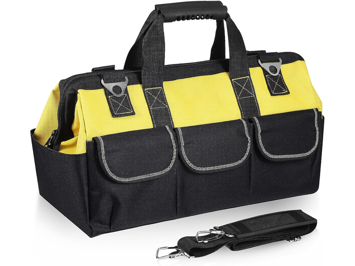 Bolsa multifuncional portátil Toyvian para ferramentas, em tecido Oxford, ideal para eletricistas, com estrutura de aço.