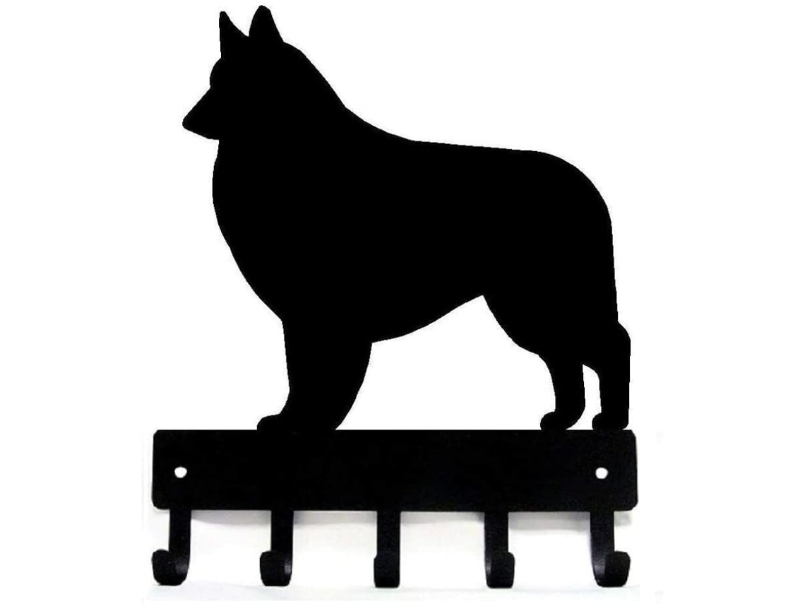 Suporte de Parede para Coleira e Chaveiro Metal Peddler German Shepherd 1 BRILVIBERA