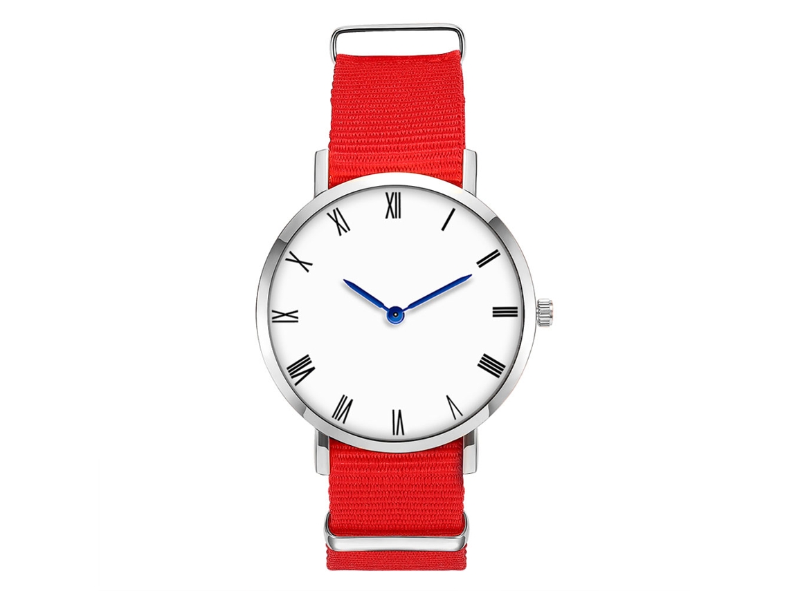Relógio Masculino de Moda Zhoulianfa com Pulseira de Nylon e Módulo de Quartzo (vermelho)