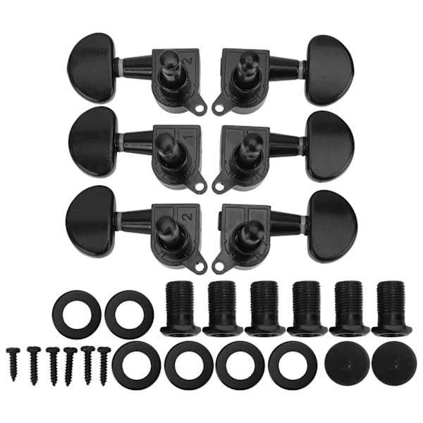 Tarraxas de Afinação para Guitarra Elétrica, 3 À Esquerda e 3 À Direita, com Trava, Acessórios para Instrumentos Musicais AQUAFORGE