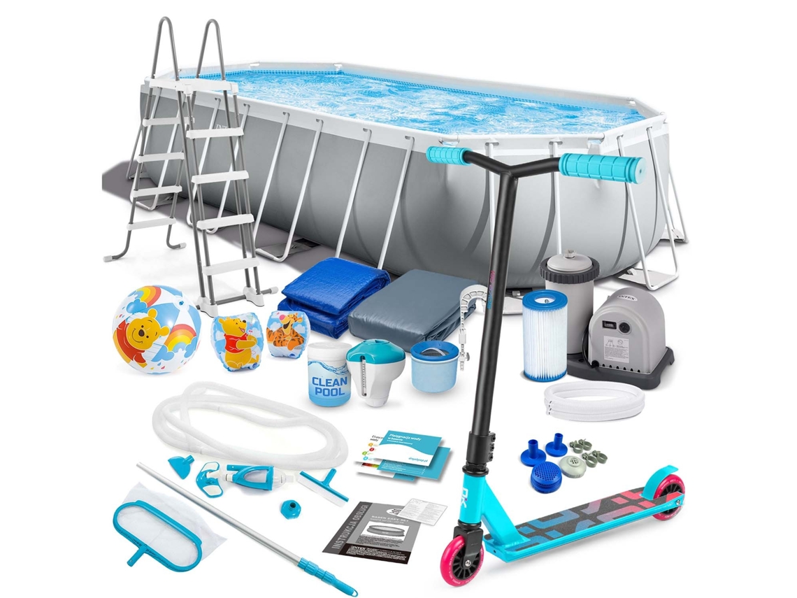 Piscina De Jardim Com Estrutura 610 X 305 X 122 Cm 21 Em 1 Intex 26798 Scooter Grátis