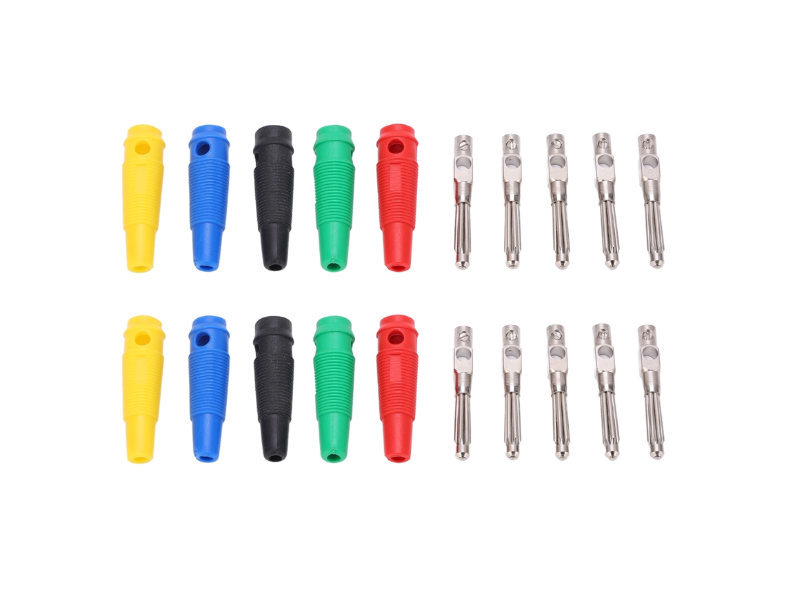10pack Conector Macho Banana 4mm 7 Pinos 1000v 32a Para Cabo De Áudio