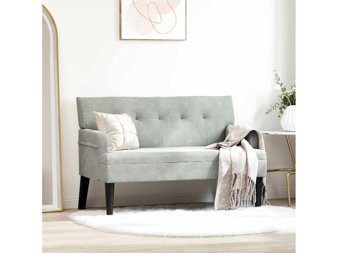 Vidaxl Banco Chesterfield Cinzento-claro 112 X 65,5 X 75 Cm Veludo