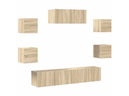 Conjunto de Tv de 7 Peças Madeira Processada Carvalho Sonoma MAISON EXCLUSIVE