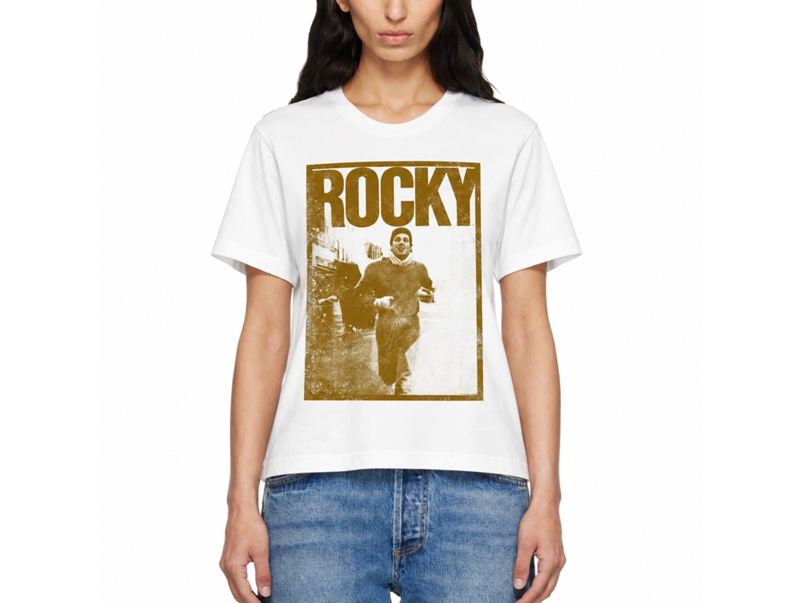 Rockinstone Rocky Movie Jogging White Adult T-shirt Size:s