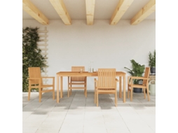 Vidaxl 5 Pcs Conjunto De Jantar P/ Jardim Madeira De Teca Maciça