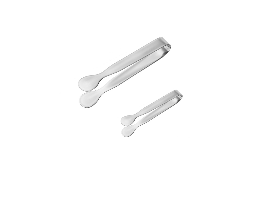 Conjunto Com 2 Mini Pinças: Pinça Para Açúcar, Para Gelo Em Aço Inoxidável, Pequena Para Servir, Fa6
