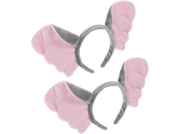 Conjunto de 2 tiaras com orelhas de elefante para adultos com arame