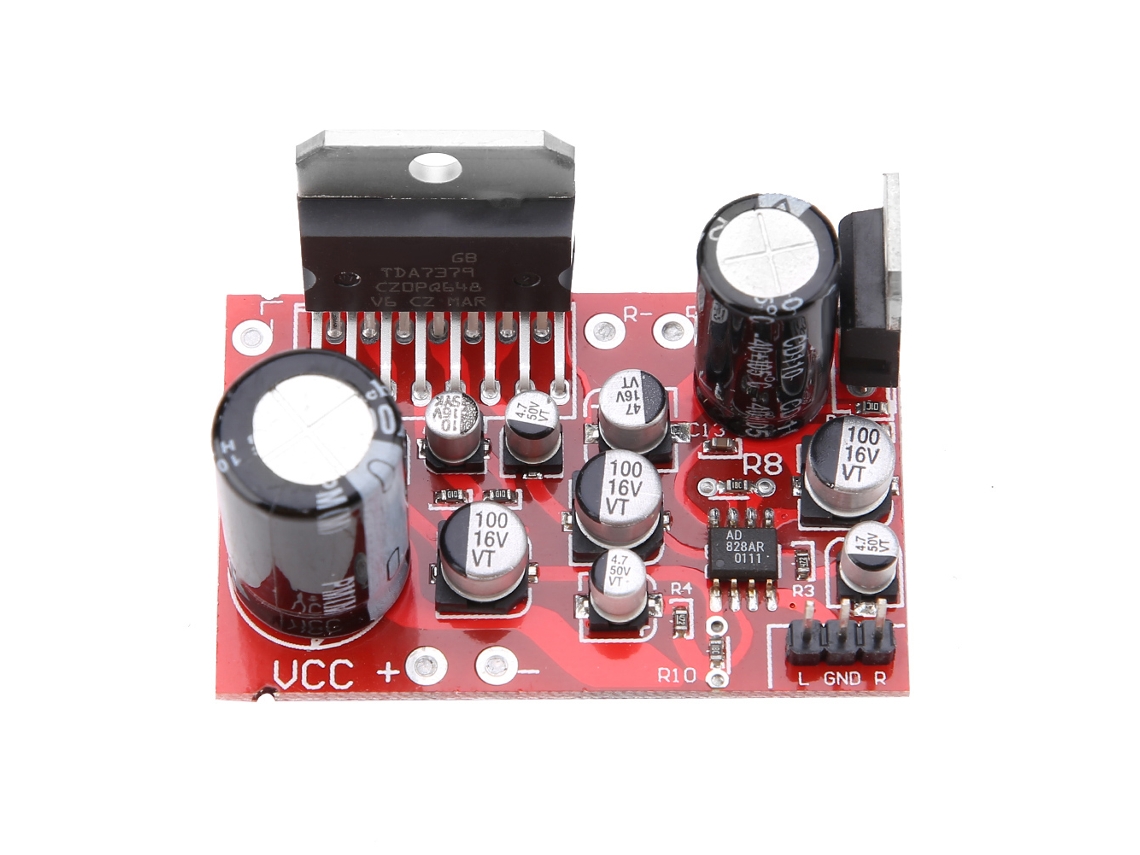 Placa de Amplificador Estéreo TDA7379 e Pré-amplificador AD828 para Áudio com S/MARCA