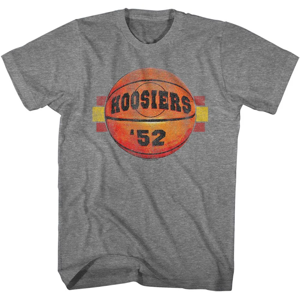 Rockinstone Hoosiers Movie Basketball 52 Solid Graphite Adult T-shirt Size:m