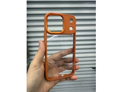 Capa Para Iphone 17 Laranja Dourada Com Proteção Magnética Transparente E Resistente A Impactos