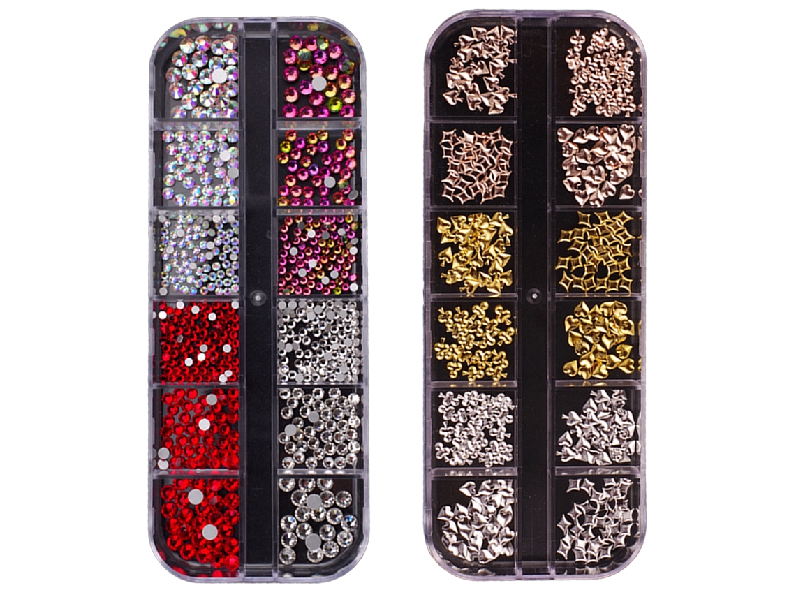 Broca De Fundo Plano Com Strass Para Aprimoramento De Unhas -St-08 ZMDECQNA 2 Un