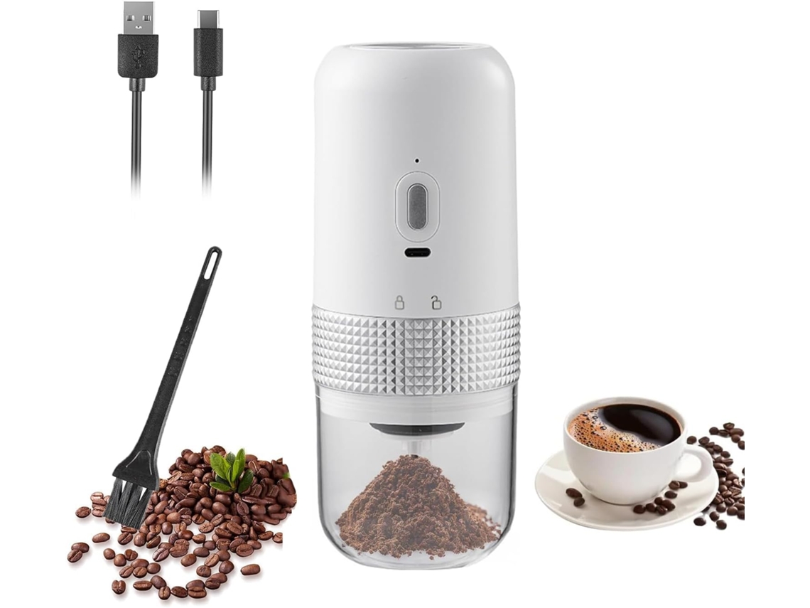 Moedor Café Elétrico Portátil Sem Fio Cerâmica Branco, para Espresso/pour Over/prensa Francesa ZYBLSSBB