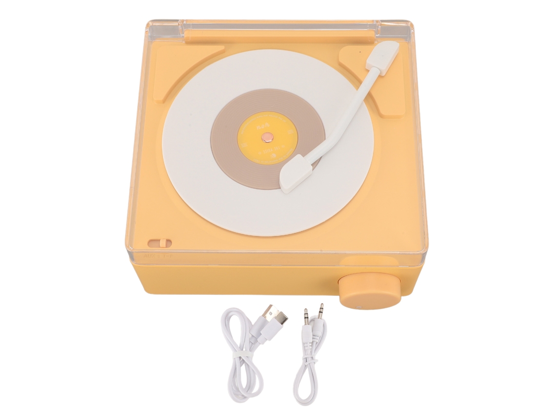 Reloj despertador Bluetooth retro, con altavoz, sonido estéreo, amarillo | S/MARCA