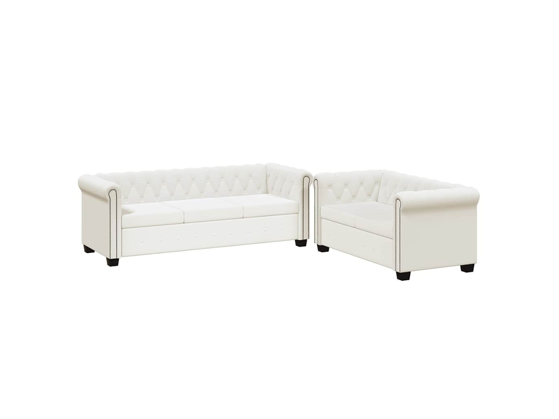 Sofa VIDAXL Branco Couro Artificial