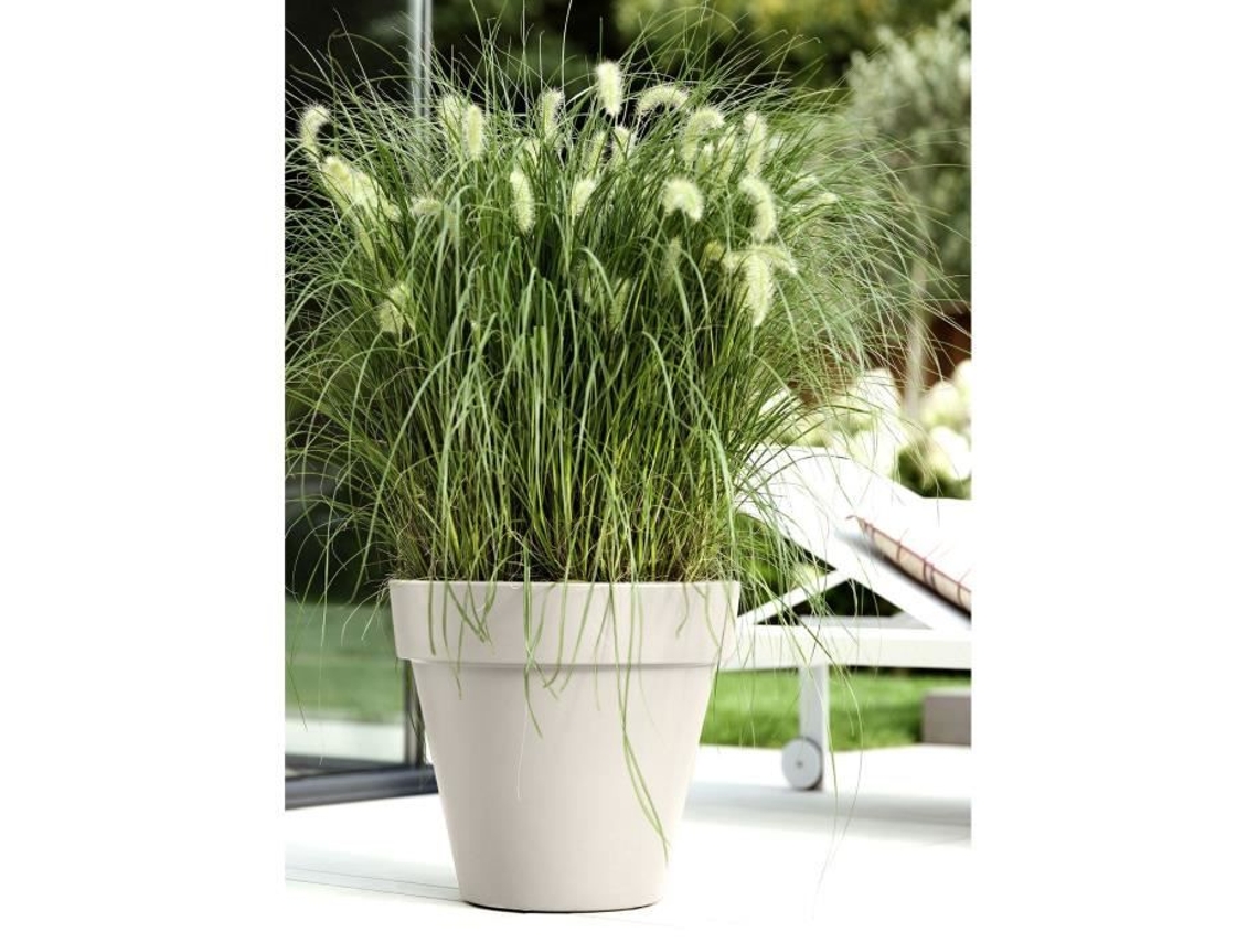 Vaso De Flores Elho Pure Round 40 Branco Ø 39 X A 36 Cm 100 Reciclado Elho Give Room To Nature