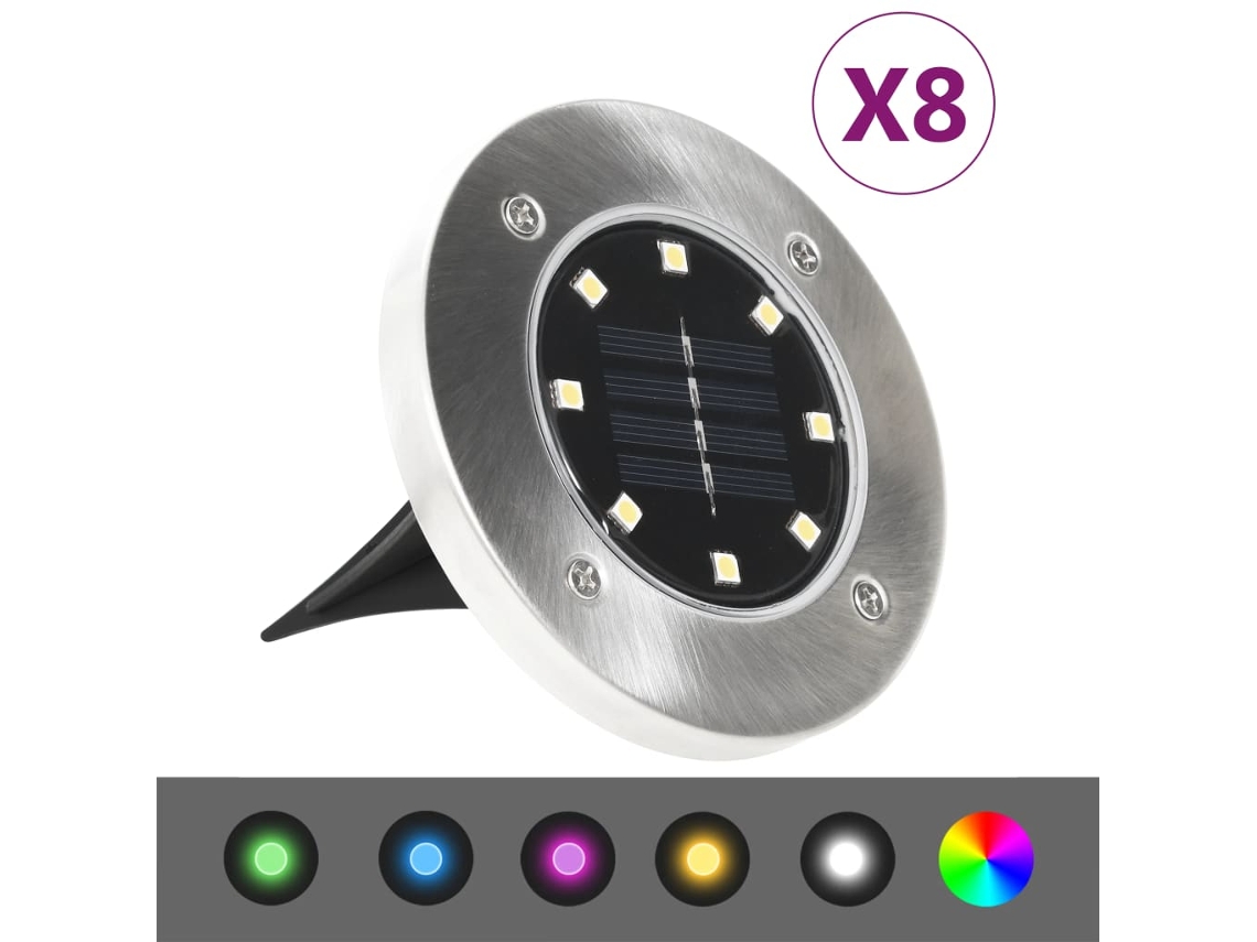 Solar Ground Light, Solar Ground Lights Vidaxl Prateado Plástico (n/a)