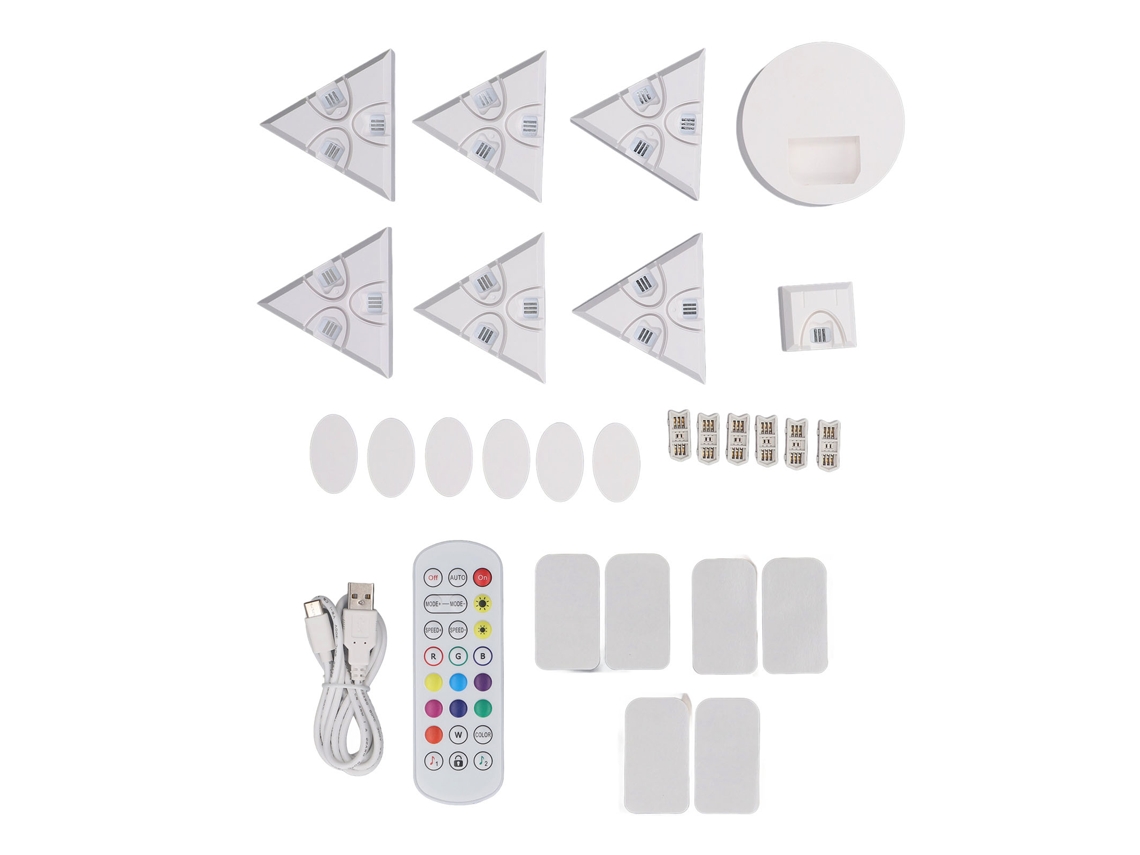 2026 painel de Luz Triangular Rgb Led Inteligente com Sincronização Musical para Decoração e Gaming Tuya