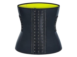 Cinta Modeladora Feminina com 25 Ossos de Aço e 100% Látex Gaine Minceur para Mulheres Plus Size Amarelo