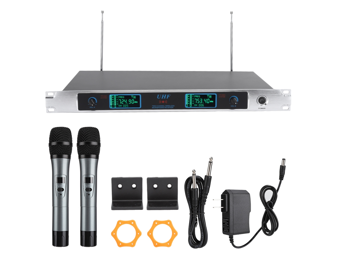 Kit De Microfones Sem Fio Profissionais Uhf (dual, Receiver)