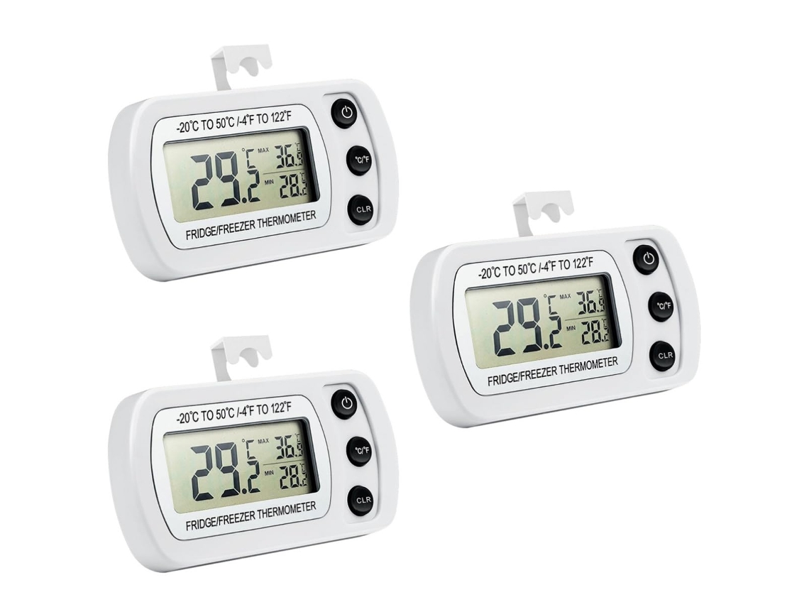 Termômetro Digital Para Geladeira Magiclulu De 3 Peças, Com Visor Lcd À Prova D Água, Monitoramento De Temperatura Para