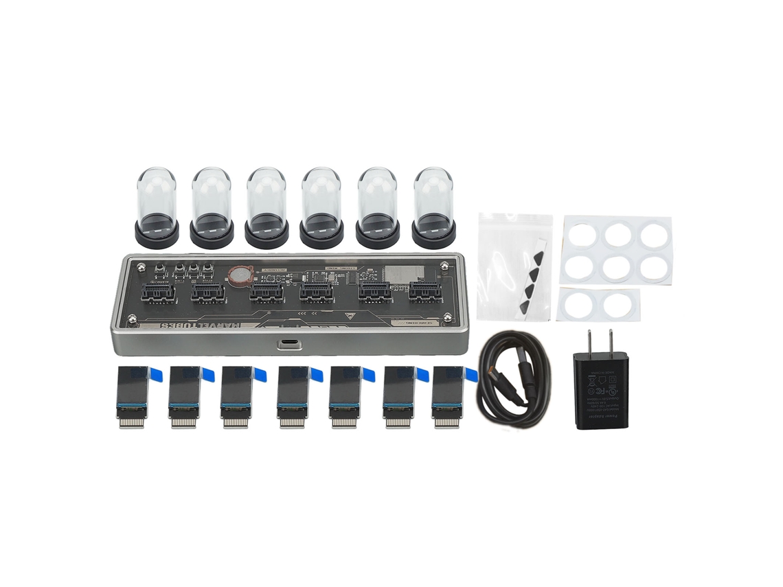 Relógio Digital Nixie 6 Dígitos Lcd Ips Rgb 100 240v