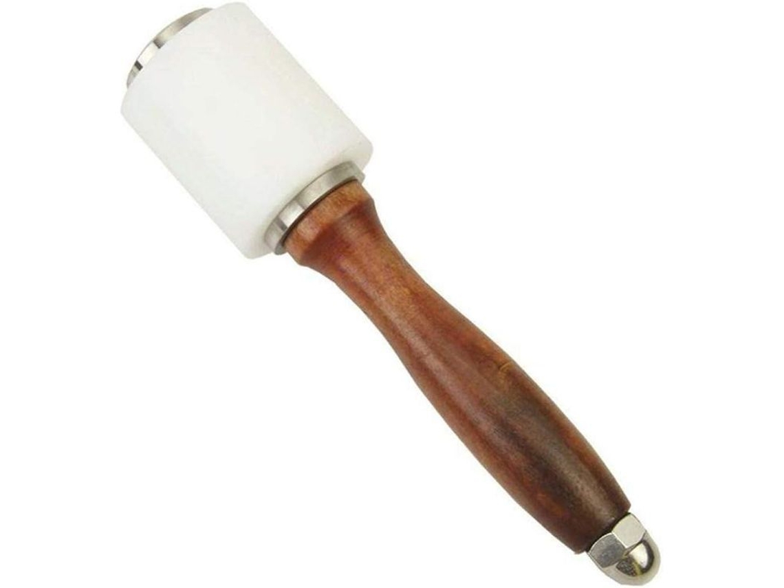 Martillo De Nylon Para Grabado En Cuero Com Cabo De Madeira - Ferramentas Diy Artesanais