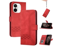 Capa De Couro Flip Com Textura De Pele Cúbica Para Tecno Spark 30c 5g / Pop 9 5g
