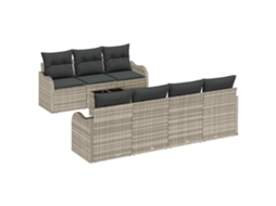 Maison Exclusive - Conjunto De Sofá De Jardim 8 Pcs Cinza Claro E Cinza Escuro