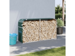 Vidaxl Suporte De Lenha 180x45x100 Cm Aço Galvanizado Verde