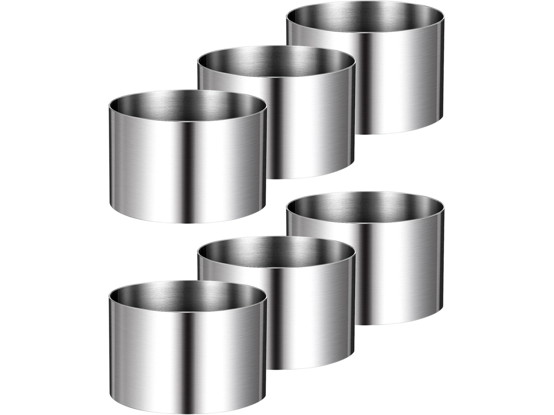 Conjunto de 6 argolas redondas de aço inoxidável
