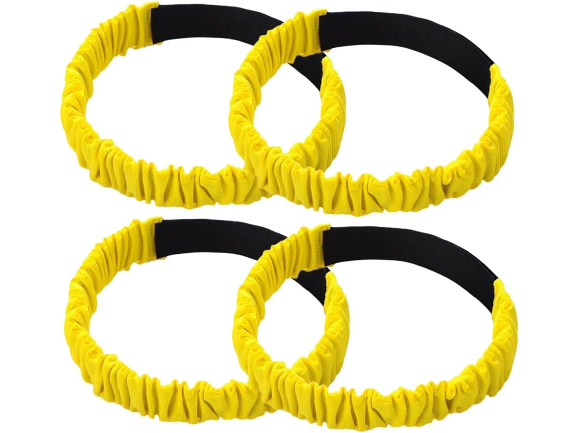 Conjunto De 4 Faixas Elásticas Amarelas Em Tecido Oxford Para Corrida Três Pernas | Meninos, Meninas E Adultos