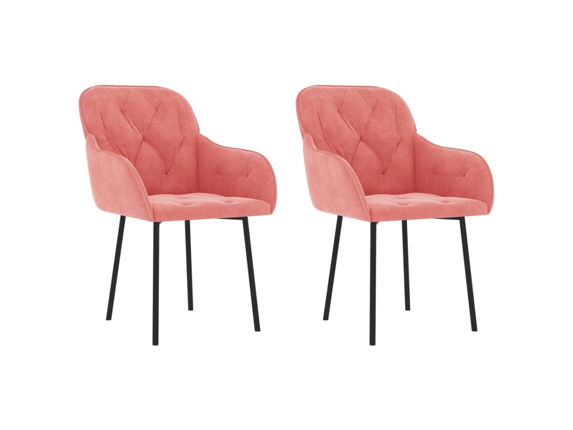 Dining Chair, Dining Chairs Vidaxl Cor-de-rosa Veludo (n/a)