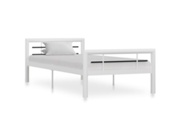 Vidaxl Estrutura De Cama 100x200 Cm Metal Branco E Preto