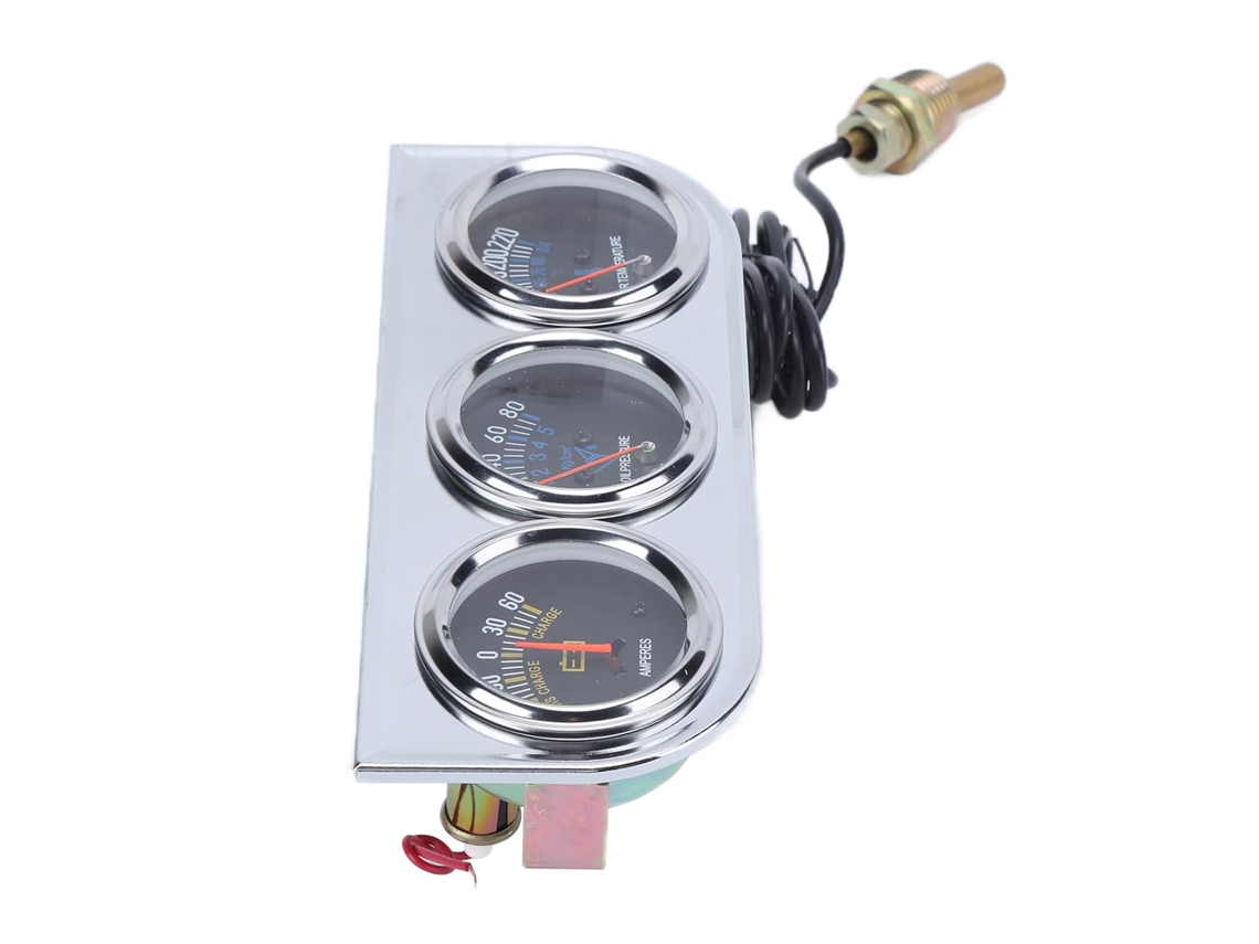 Conjunto De Medidor Temperatura Com Três Manômetros 52 Mm, Mostrador E