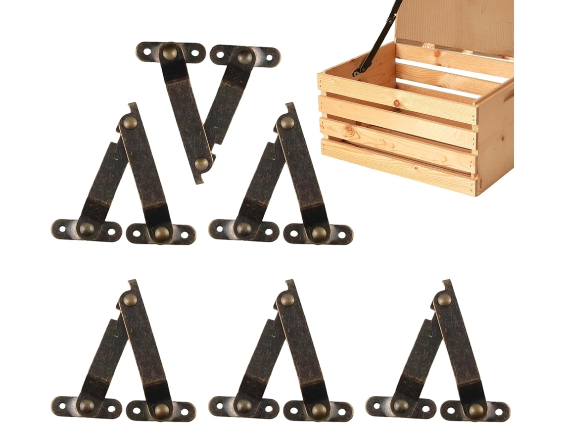 Conjunto De 6 Dobradiças Fechamento Suave Para Tampa Caixa Brinquedos