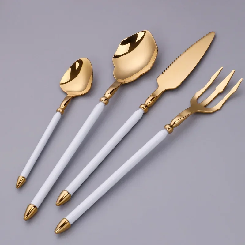 Conjunto de Louça de Alta Qualidade , Aço Inoxidável 304, Estilo Ocidental, Decoração para Casa. MDUG (branco)