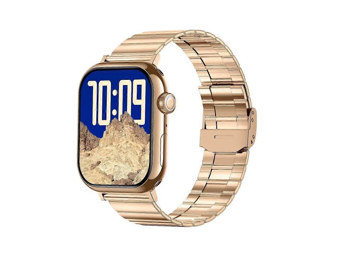 Relógio inteligente KL08 com tela colorida de 2,04 polegadas e pulseira de aço, compatível com chamadas Bluetooth VONKELIOS