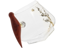 Molheira Para Chá Com Cabo De Madeira Maciça, Recipiente De Vidro Molhos, Bico Anti-gotejamento