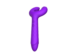 Vibrador De Massagem Prova Dgua De Silicone 3 Em 1 Com 14 Modos Para Adultos (roxo)