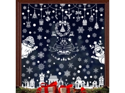 Conjunto De Adesivos De Natal Para Janela, Decoração Natalina Com Bonecos De Neve, Renas, Flocos De Neve E Pinheiros (pingente D Aquaforge