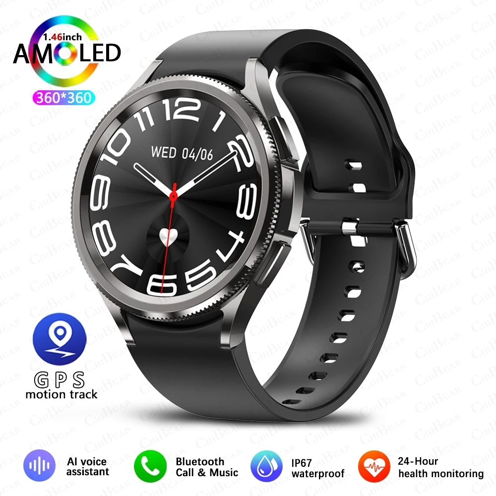 Smartwatch Hd de 1,43 Polegadas com Assistente de Voz, À Prova D'água e com Chamadas Bluetooth. MDUG (silicone Preto)