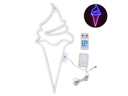 Luz Neon Led com Bateria Usb Decorativa Controle Remoto Azul Rosa