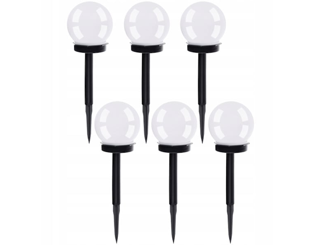 Kit com 6 luminárias solares AQUAFORGE para exterior com iluminação Led e instalação simples