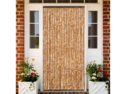 Vidaxl Cortina Anti-insetos 100x200 Cm Chenille Ocre E Branco