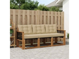 Vidaxl Conjunto De Sofás Para Exterior 3 Unid. Natural E Bege