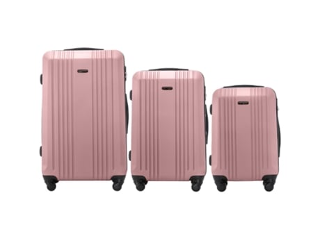 Conjunto De Bagagem Wings Kestrel De 3 Peças Ouro Rosa, Material Abs