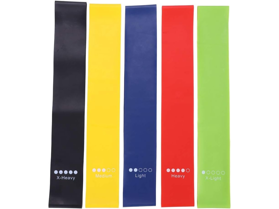 Kit Com 5-faixas Elásticas Circulares De Yoga Keenso Para Exercícios Resistência, Academia, Fitness, Pilates