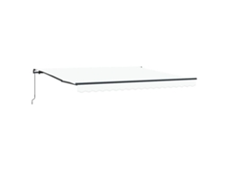 Vidaxl Toldo Retrátil Branco 400 × 300 Cm Poliéster E Alumínio
